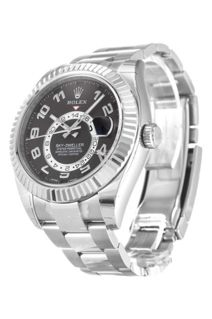ROLEX Sky-Dweller 42 Black Dial 18K White Gold Men's Watch 326939