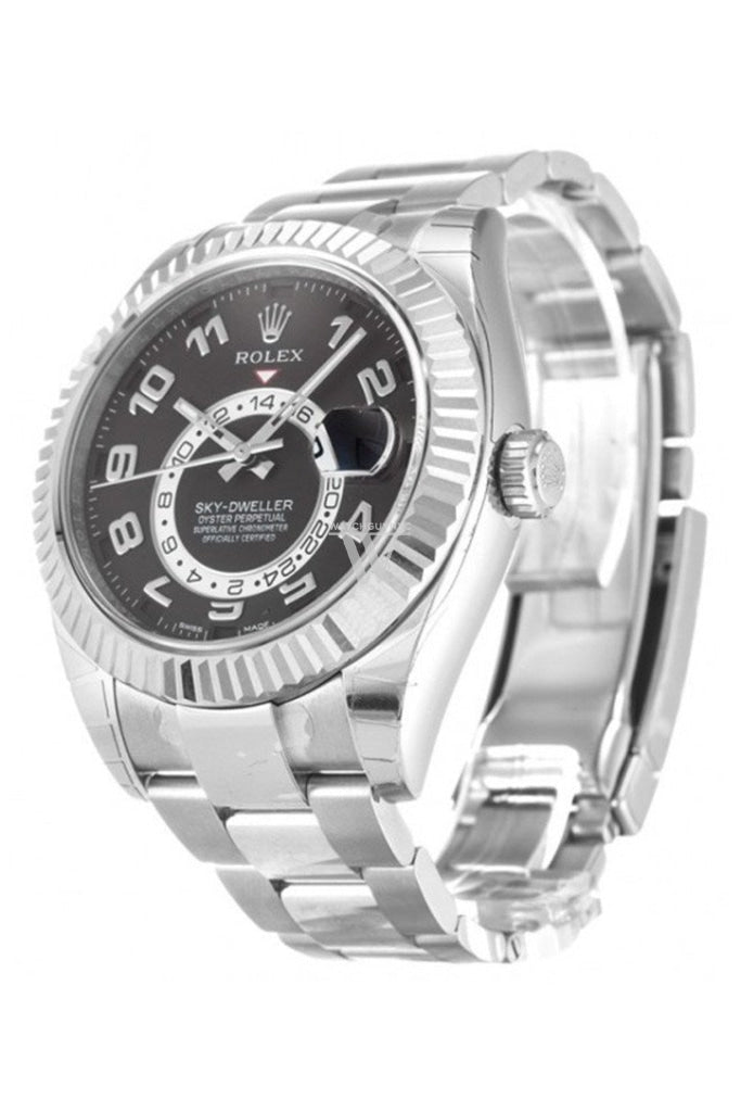 ROLEX Sky-Dweller 42 Black Dial 18K White Gold Men's Watch 326939