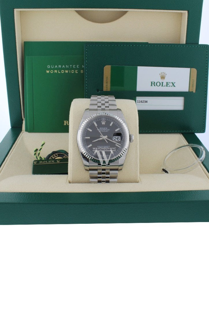 Rolex Datejust 36 Black Index Dial Steel Mens Watch 116234 Pre-owned