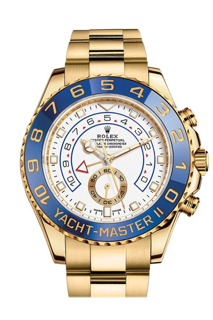 ROLEX Yacht-Master II 44 Blue Hands 18K Yellow Gold Mens Watch 116688