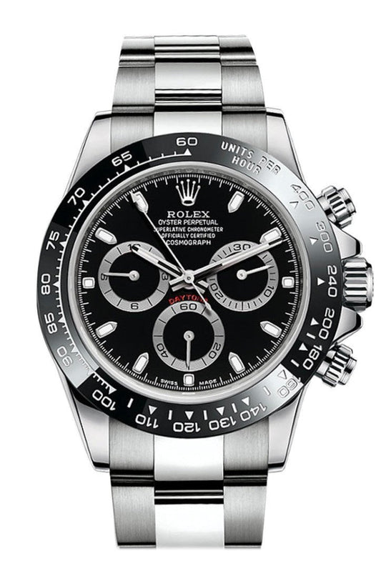 ROLEX Cosmograph Daytona 40 Black Dial Stainless Steel Oyster Men's Watch 116500LN 116500