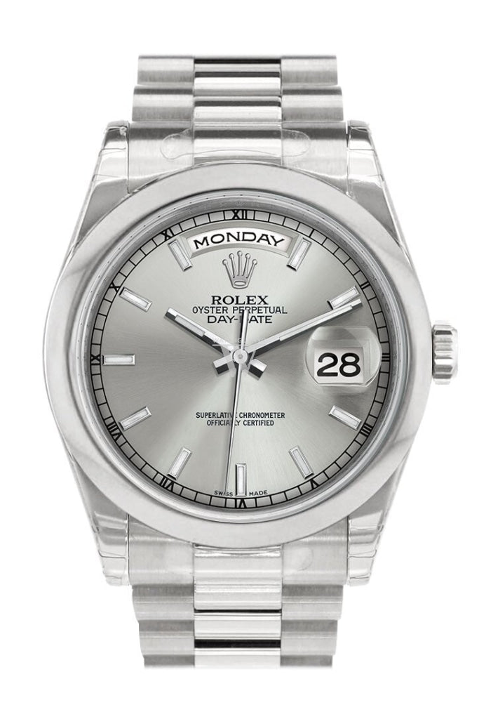 Rolex Day Date 36 Silver Dial President Men's Watch 118206
