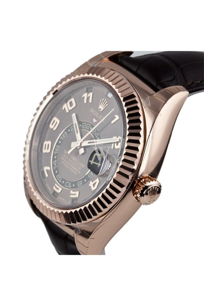 ROLEX Sky-Dweller 42 Chocolate Arab Dial 18K Rose Gold Men's Watch 326135