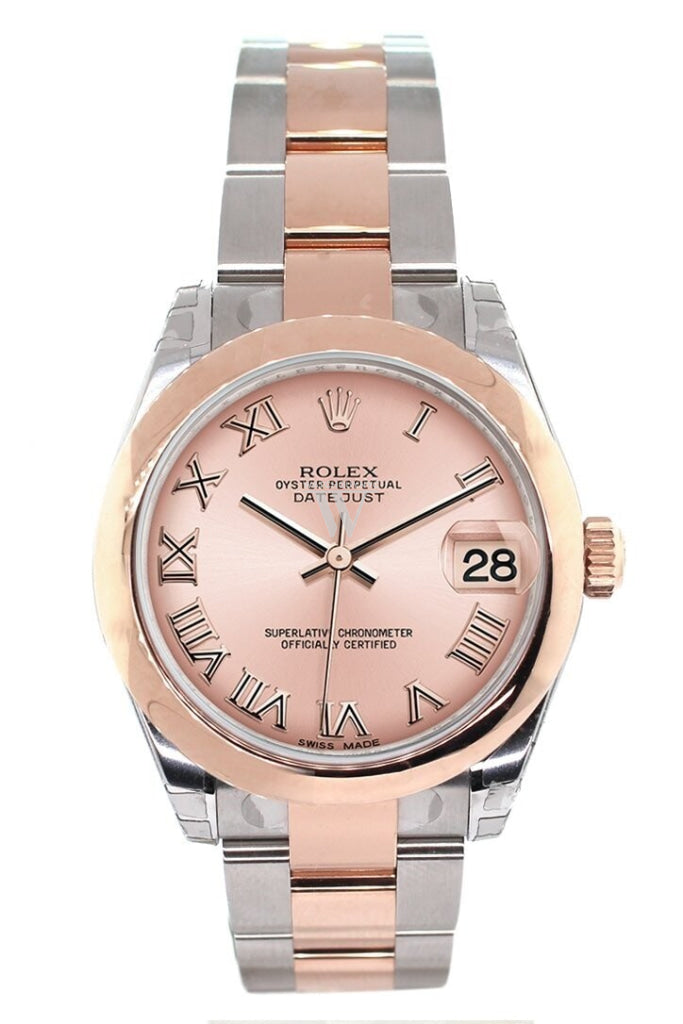 Rolex Datejust 31 Pink Roman Dial Dome set with Diamonds Bezel Ladies Watch 278241