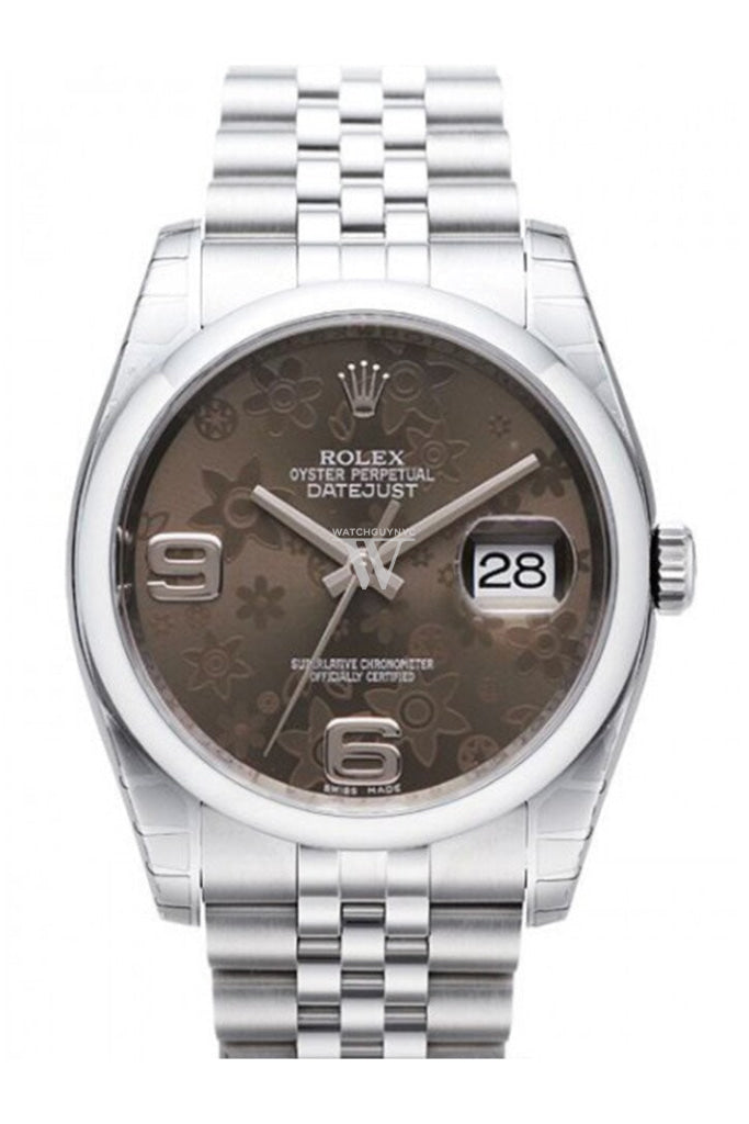 Rolex Datejust 36 Bronze Floral Stainless Steel Automatic Ladies Watch 116200 Pre-owned