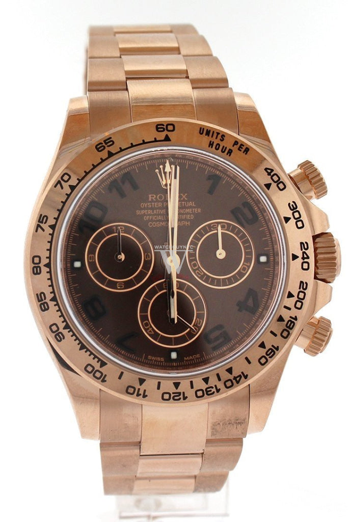 Rolex Cosmograph Daytona Chocolate Dial 18K Everose Gold Rolex Oyster Automatic Men's Watch 116505
