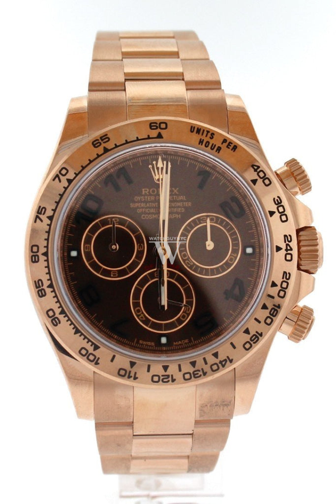 Rolex Cosmograph Daytona Chocolate Dial 18K Everose Gold Rolex Oyster Automatic Men's Watch 116505