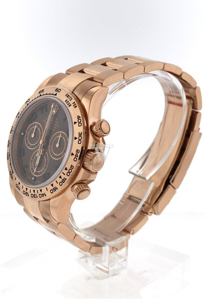 Rolex Cosmograph Daytona Chocolate Dial 18K Everose Gold Rolex Oyster Automatic Men's Watch 116505