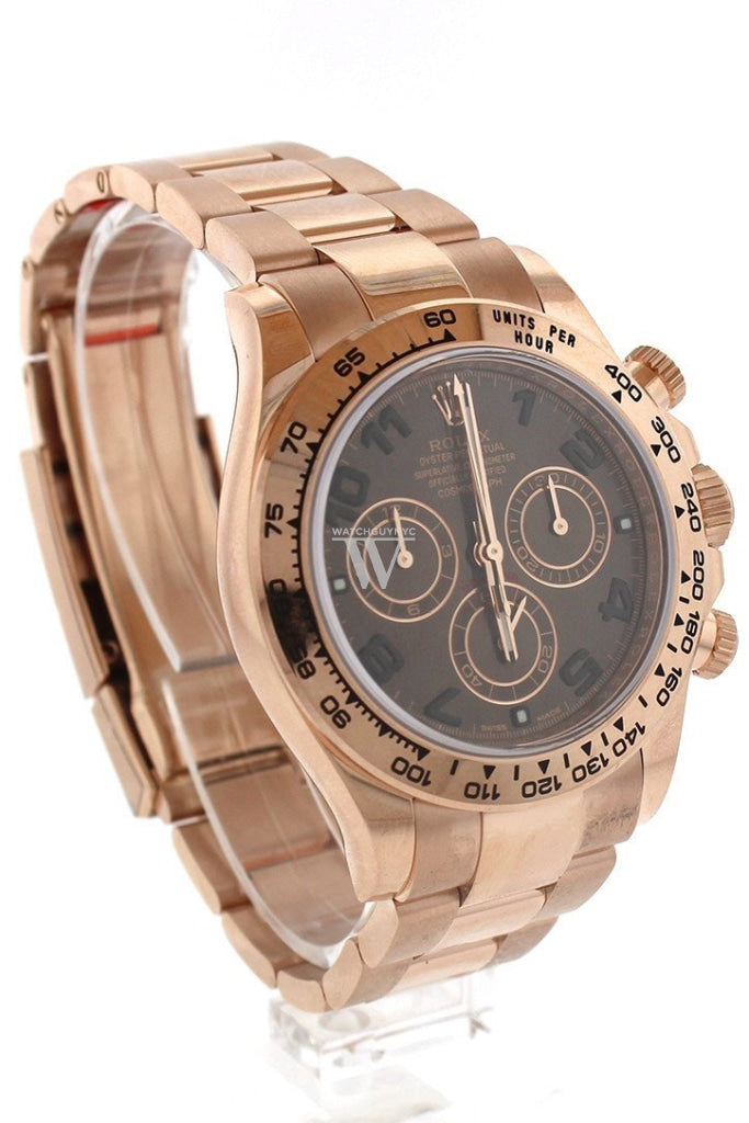 Rolex Cosmograph Daytona Chocolate Dial 18K Everose Gold Rolex Oyster Automatic Men's Watch 116505