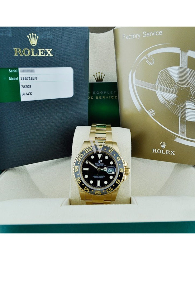 ROLEX GMT-Master II 40 Black Dial Stainless Steel Men's Watch 116718