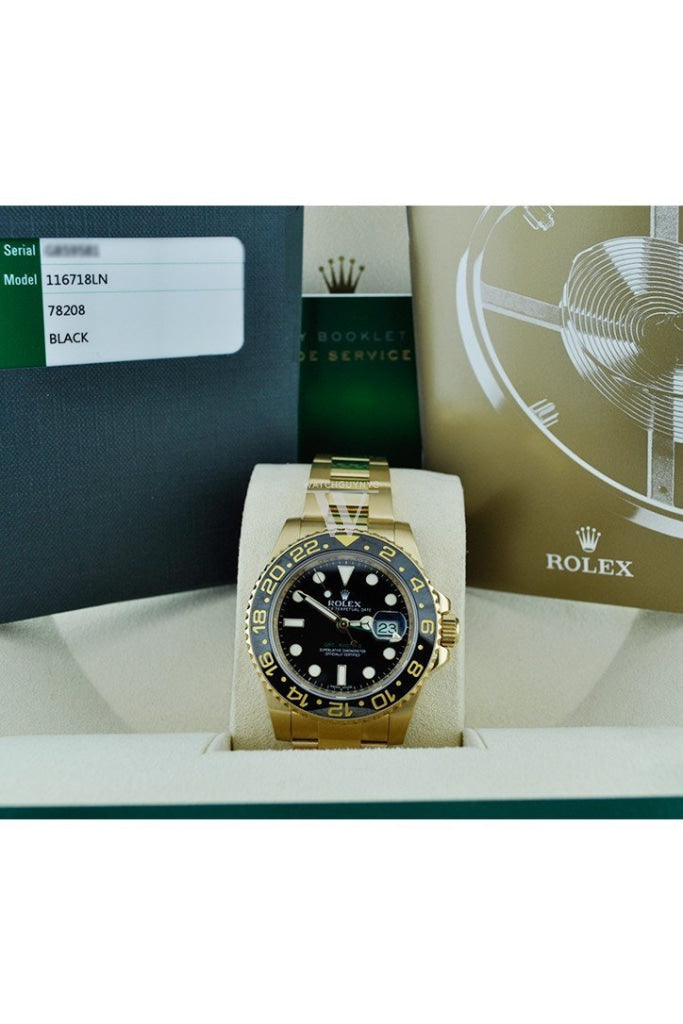 ROLEX GMT-Master II 40 Black Dial Stainless Steel Men's Watch 116718