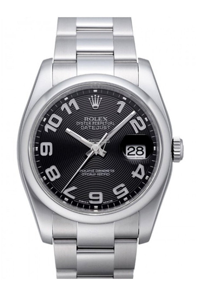 Rolex Datejust 36 Black Sunbeam Dial Stainless Steel Oyster Men's Watch 116200 Pre-owned