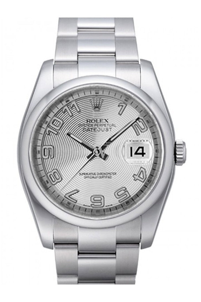 Rolex Datejust 36 Silver Concentric Dial Stainless Steel Oyster Men's Watch 116200 Pre-owned