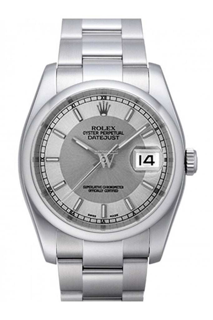 Rolex Datejust 36 Steel Silver Dial Stainless Steel Oyster Men's Watch 116200 Pre-owned