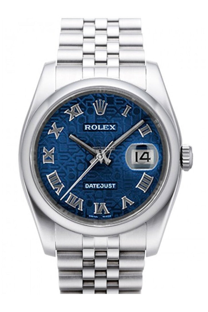 Rolex Datejust 36 Blue Jubilee Dial Stainless Steel Jubilee Men's Watch 116200 Pre-owned