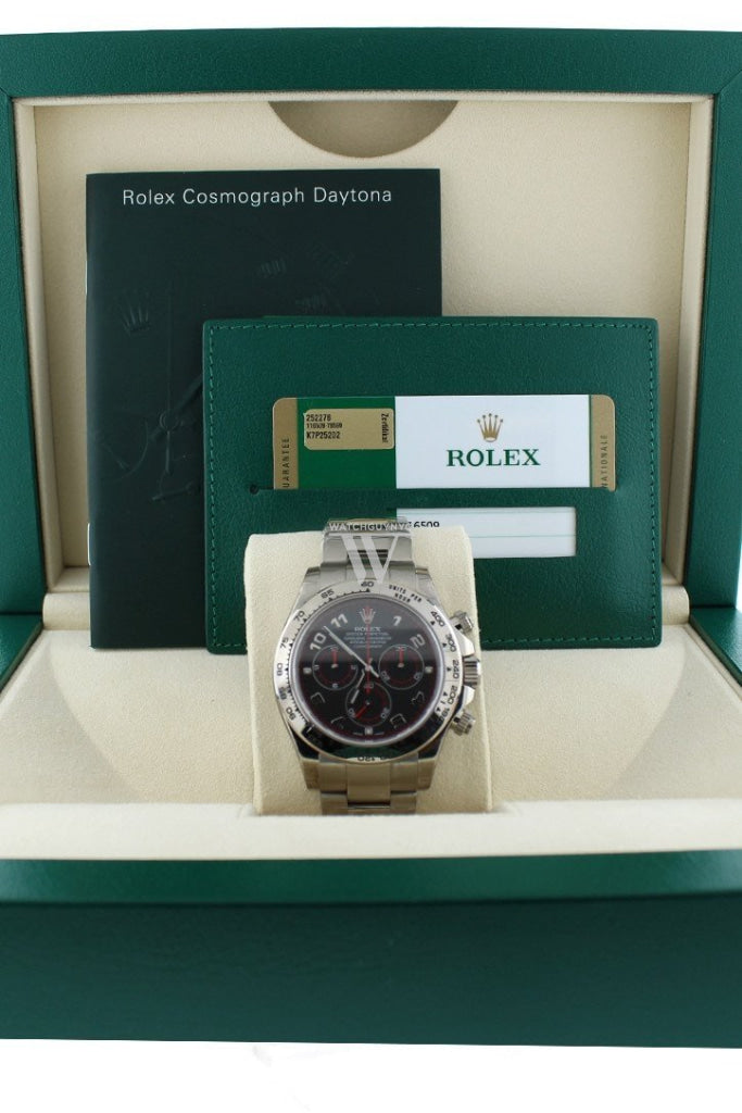 Rolex Daytona Black Arabic Dial Oyster 18k White Gold Men's Watch 116509