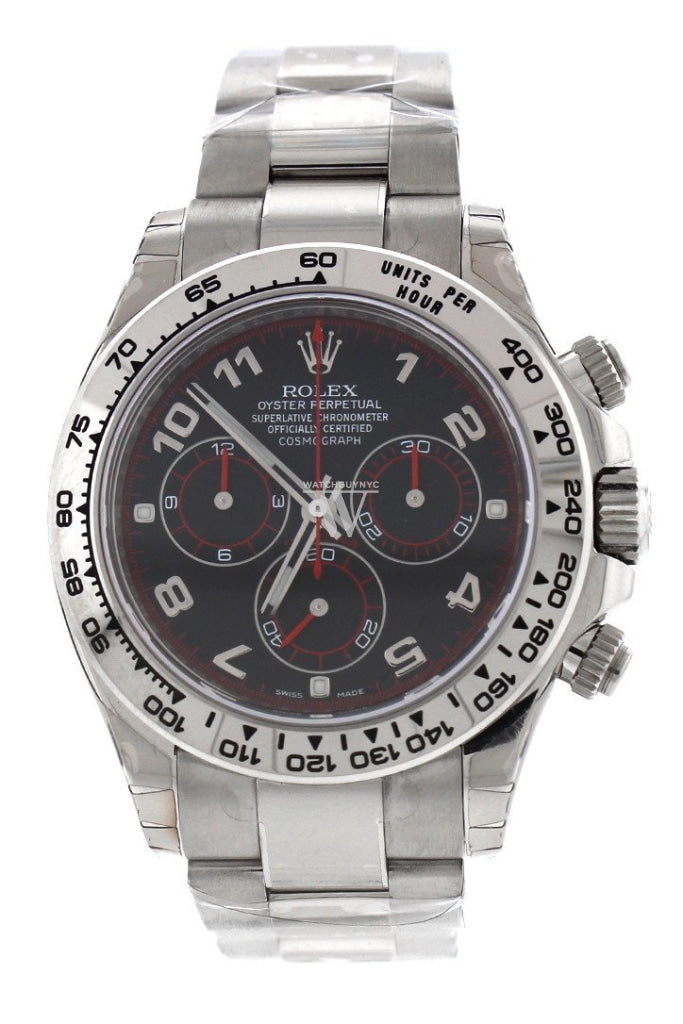 Rolex Daytona Black Arabic Dial Oyster 18k White Gold Men's Watch 116509