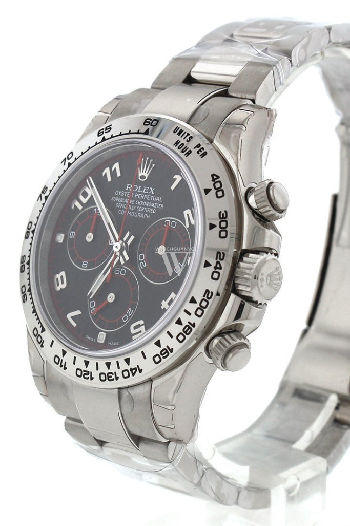 Rolex Daytona Black Arabic Dial Oyster 18k White Gold Men's Watch 116509