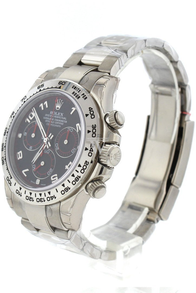 Rolex Daytona Black Arabic Dial Oyster 18k White Gold Men's Watch 116509