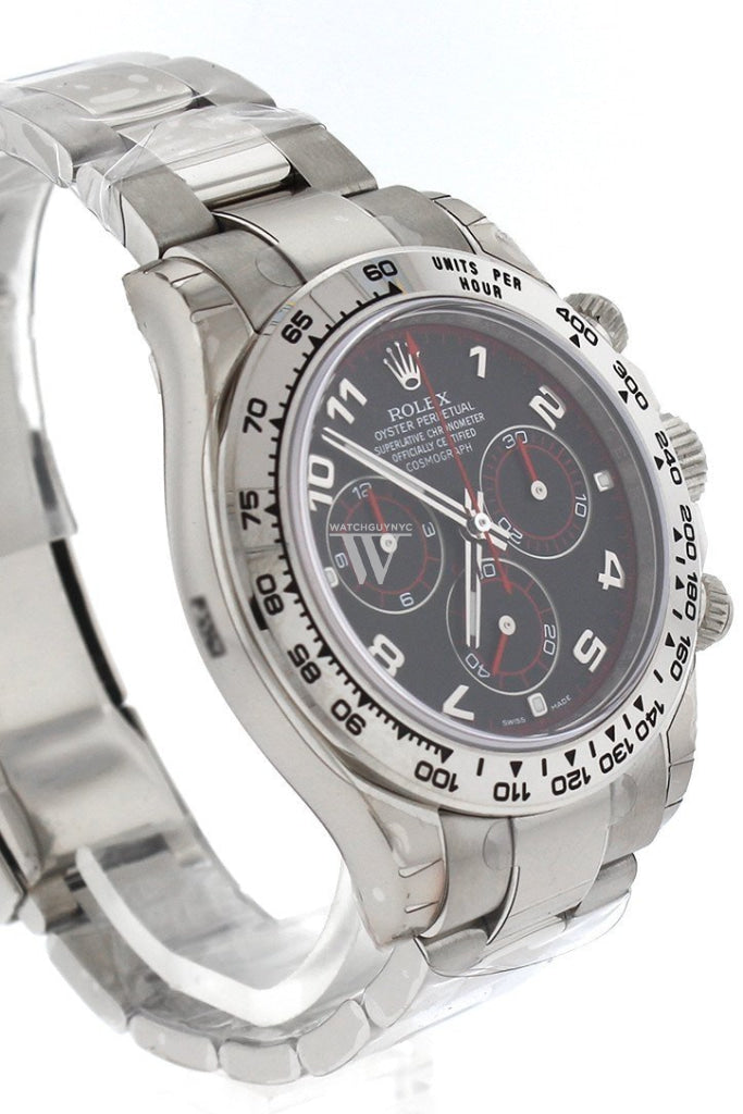 Rolex Daytona Black Arabic Dial Oyster 18k White Gold Men's Watch 116509