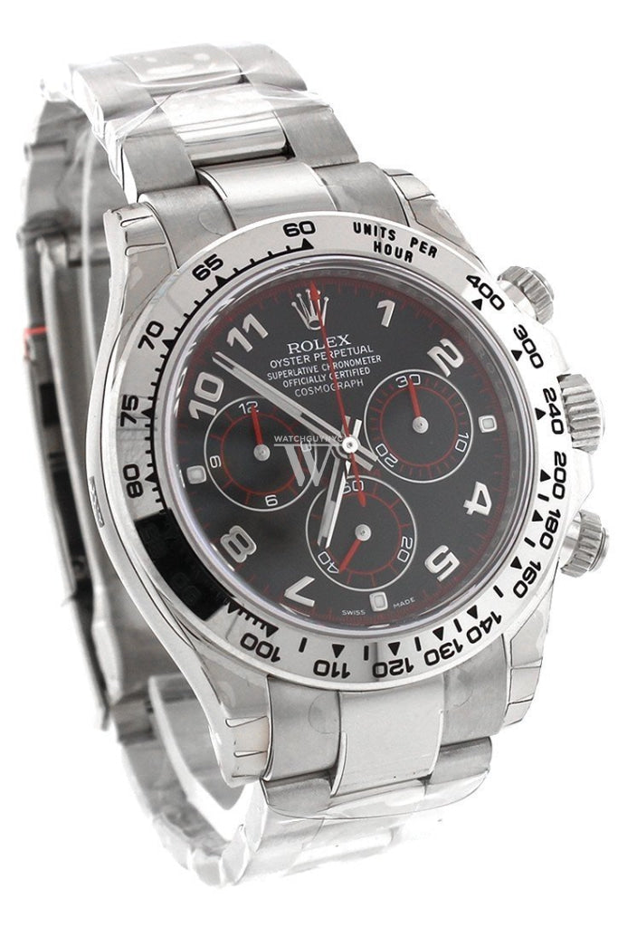 Rolex Daytona Black Arabic Dial Oyster 18k White Gold Men's Watch 116509
