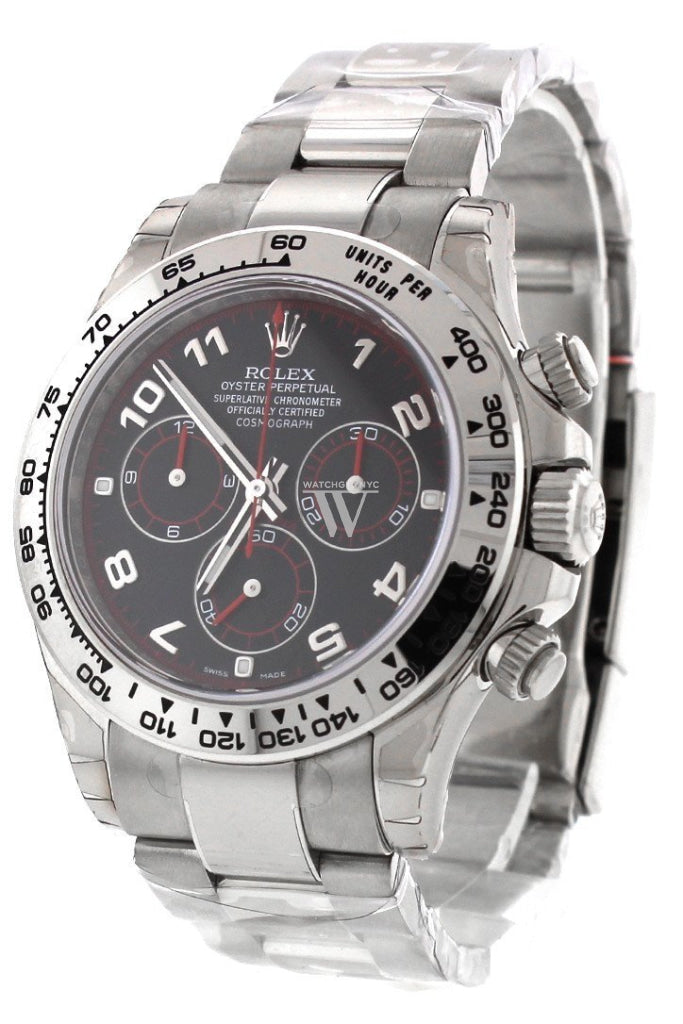 Rolex Daytona Black Arabic Dial Oyster 18k White Gold Men's Watch 116509