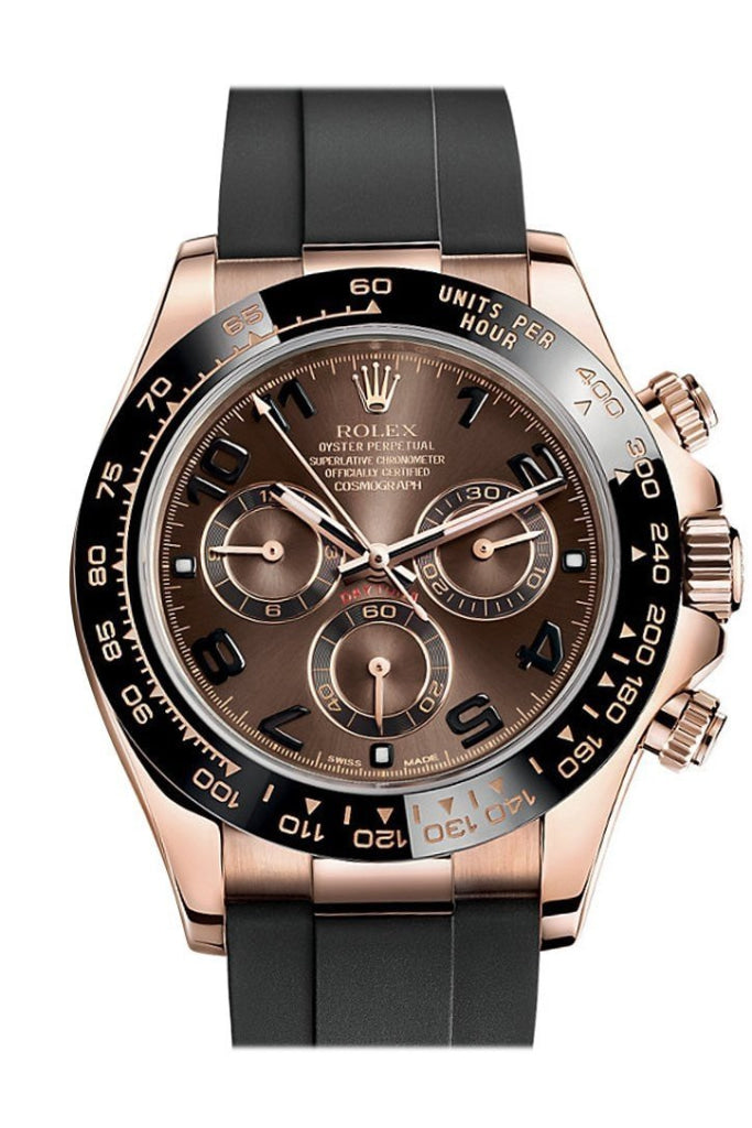Rolex Cosmograph Daytona Chocolate and black Dial Oysterflex Strap Mens Everose Watch 116515LN 116515