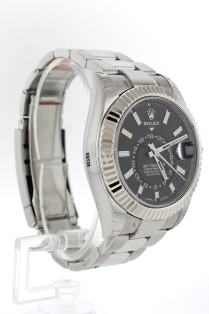 Rolex Sky Dweller Black Dial 18K White Gold Bezel Oyster Men's Watch 326934