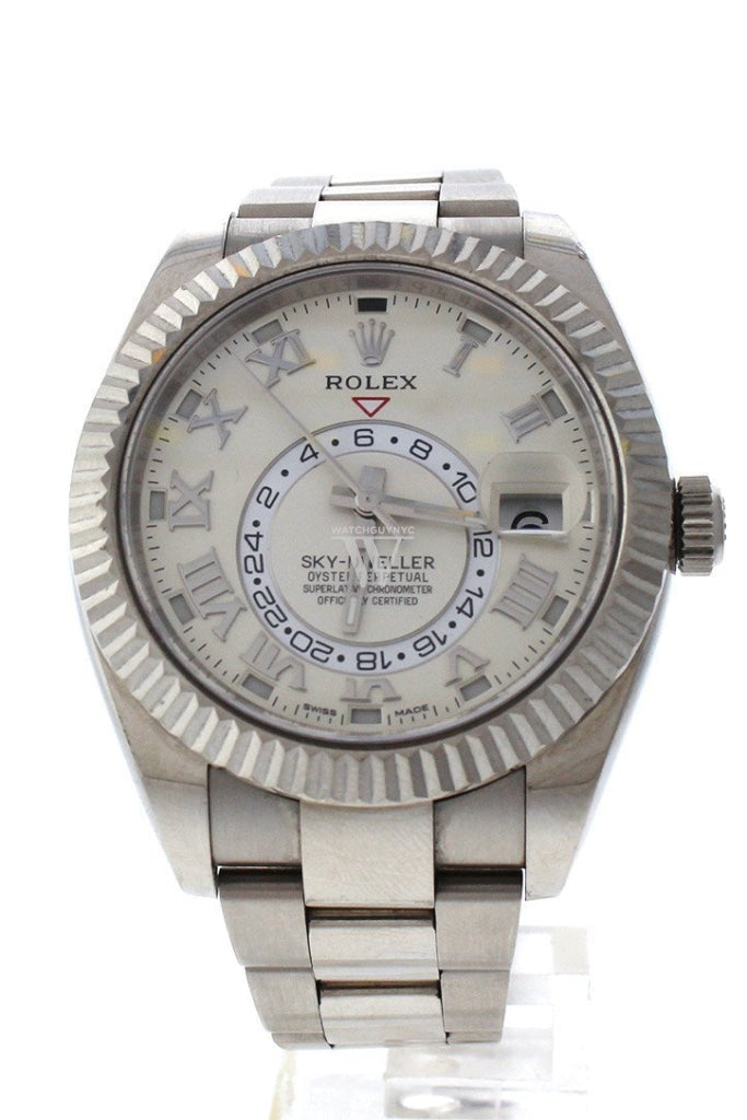 ROLEX Sky Dweller Ivory Dial 18K White Gold Oyster Automatic Men's Watch 326939