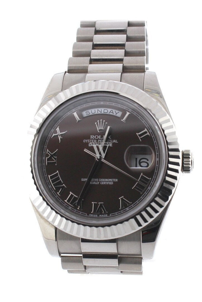 Rolex Day-Date II 41mm President White Gold Chocolate Dial Men’s Watch 218239
