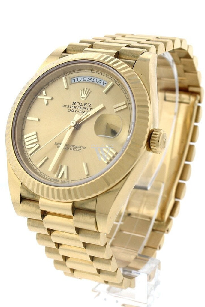 Rolex Day-Date 40 Champagne Roman Dial 18K Yellow Gold President Automatic Men's Watch 228238