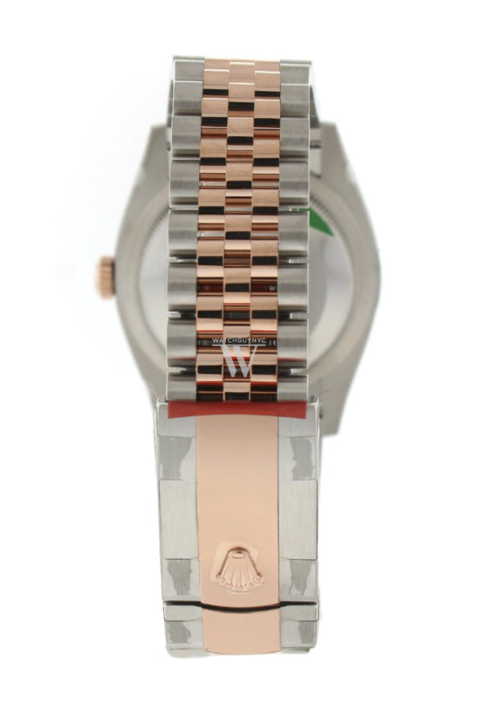 Rolex Datejust 36 Black set with diamonds Dial Fluted Rose Gold Two Tone Jubilee Watch 126231 NP