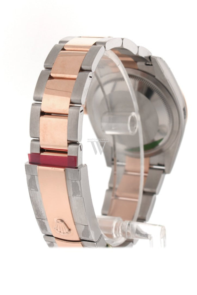 Rolex Datejust 36 White mother-of-pearl set with diamonds Dial Dome Rose Gold Two Tone Watch 126201 NP