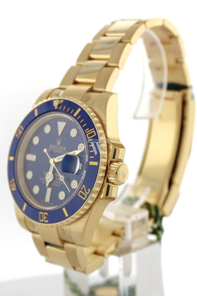 Rolex Submariner Date 40 Blue Dial 18k Yellow Gold Mens Watch 116618LB 116618