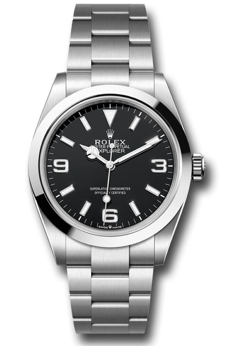 Rolex Air-King 40mm Black Dial Men’s Watch 224270 with Oystersteel case and bracelet, white Arabic numerals, green seconds hand, sapphire crystal, and automatic movement—never worn, 100% authentic with Rolex box and warranty card, available now at Global Sky Diamonds in NYC Diamond District at 44 W 47th St Booth GF-10. 3-year warranty included. Shop globalskydiamond.com.