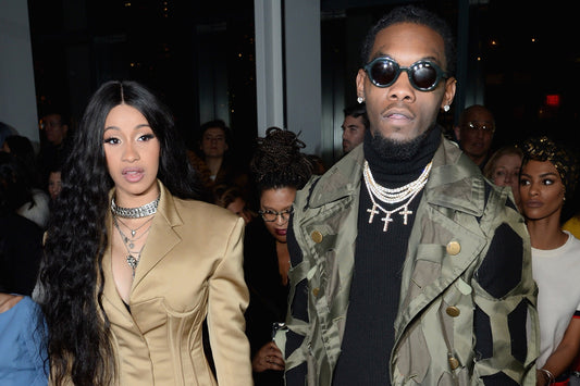 Offset performing during a Miami concert where his $150K VVS diamond Cuban link chain was ripped off during a crowd dive and never recovered.