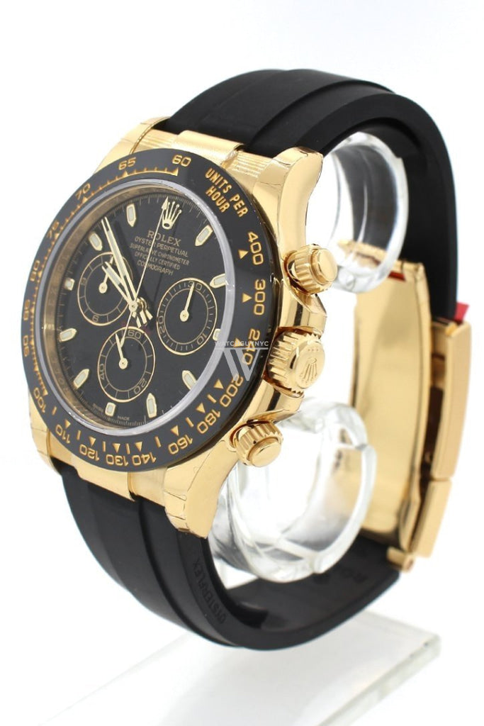 Rolex Cosmograph Daytona Black Dial Oysterflex Strap Mens Yellow Watch116518LN 116518