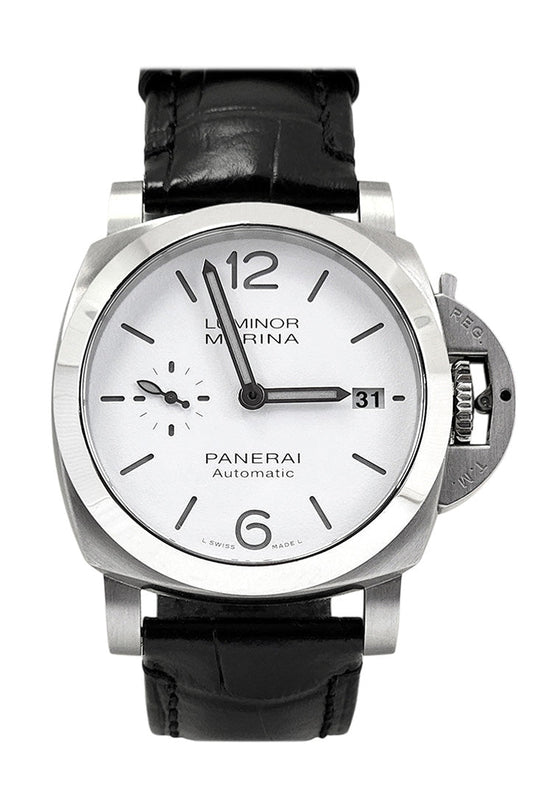 Panerai Panerai Pre-owned Panerai Luminor Marina 44 White Dial Polished steel PAM03314 luxury watch by Global Sky Diamonds, Diamond District NYC, mazalito