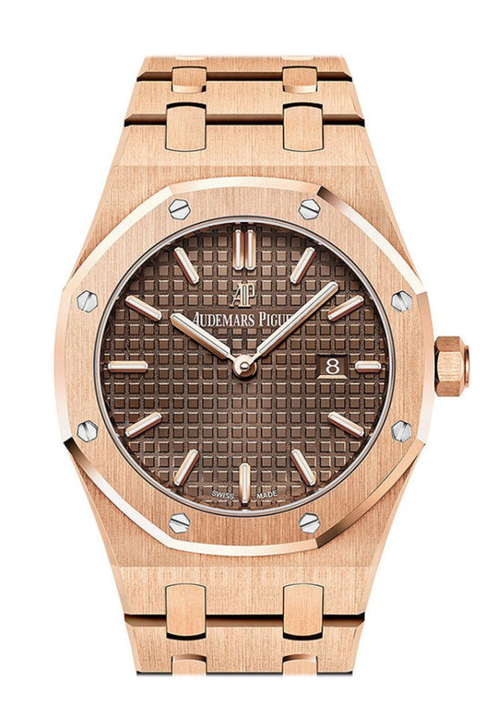 AUDEMARS PIGUET Royal Oak 33 Brown Dial Ladies 18kt Pink Gold Watch 67650OR.OO.1261OR.01