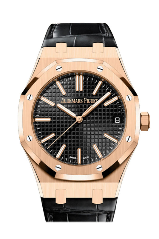 Audemars Piguet Royal Oak 41 Black Dial pink gold Watch 15510OR.OO.D002CR.02