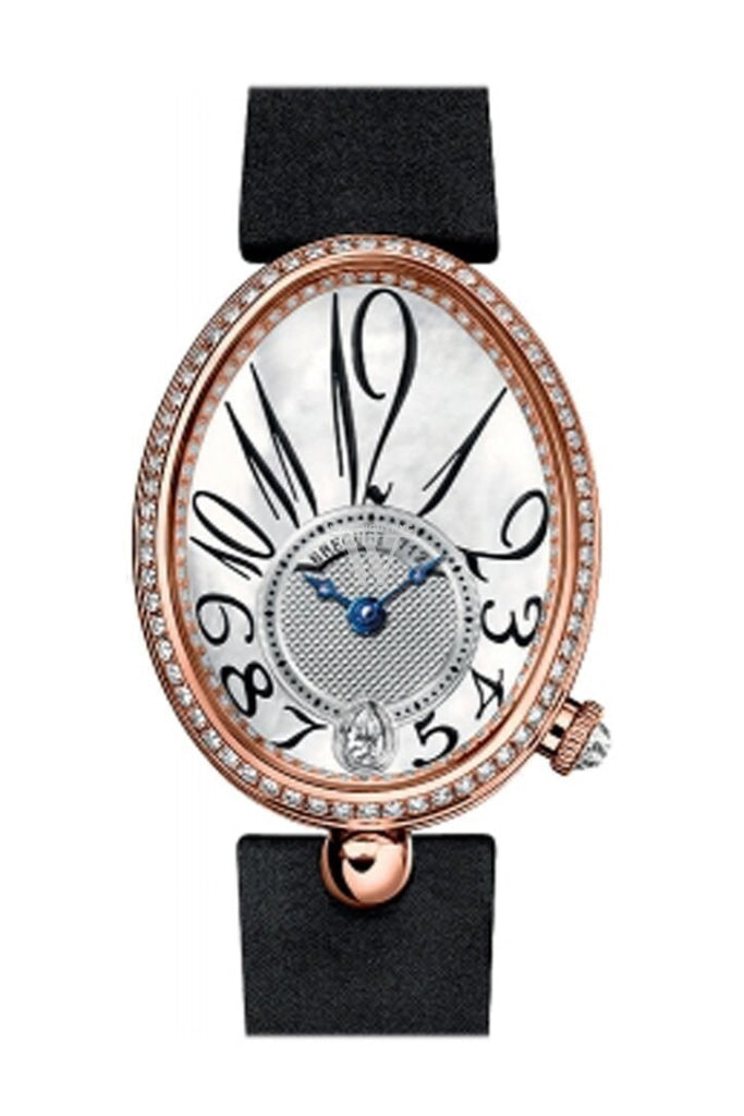 Breguet Reine de Naples Mother of Pearl Dial 18kt Rose Gold Black Ladies Diamond Watch 8918BR58864D00D