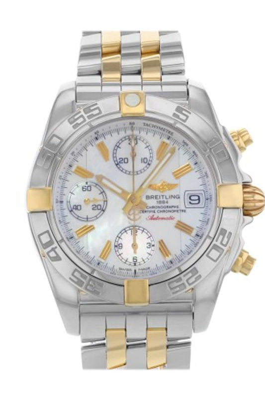 Breitling Chrono Galactic White Dial Chronograph Stainless Steel Men's Watch  B13358L2 WHT STICK
