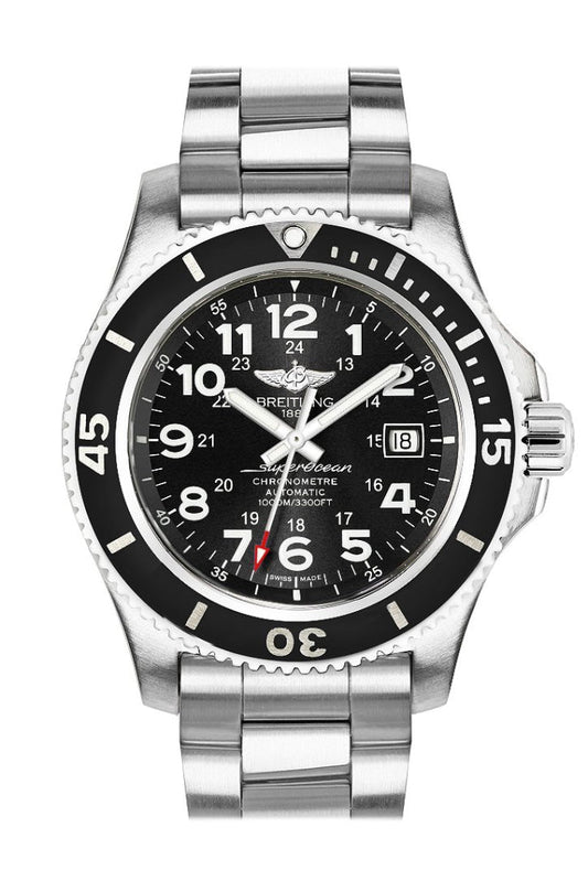 Breitling Superocean II 44 Black Dial Steel Men's Watch A17392D7 B1A1