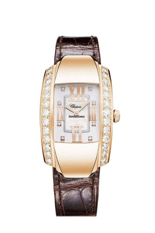 Chopard La Strada 44 Mop Dial Diamond Bezel Leather 419402-5002