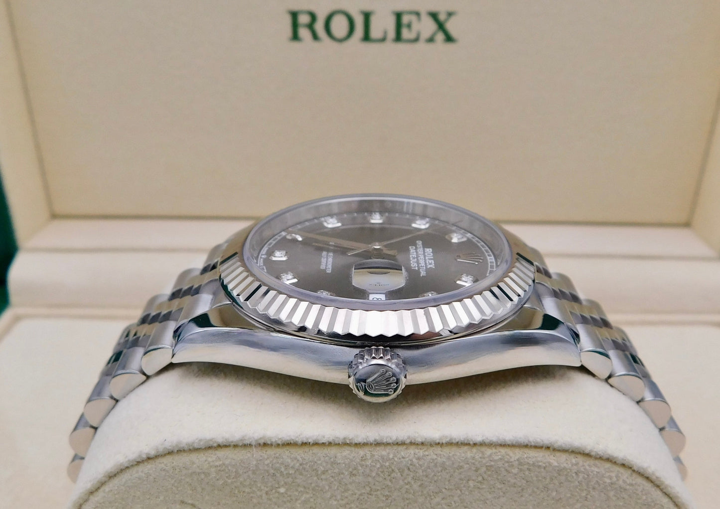 ROLEX DATEJUST 41MM RHODIUM DIAMOND