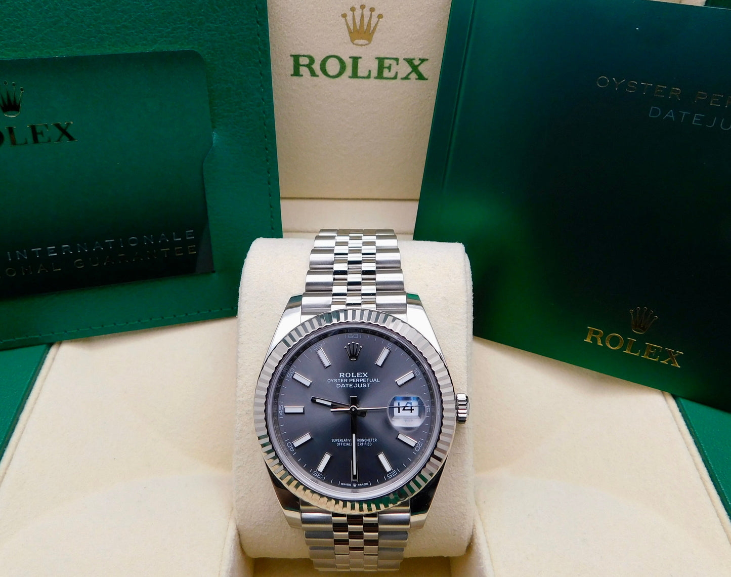 ROLEX DATEJUST 41MM RHODIUM INDEX