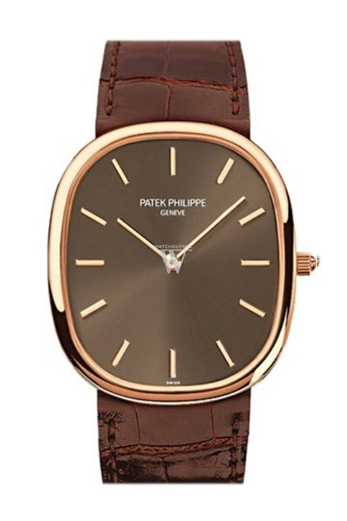 Patek Philippe Golden Ellipse Automatic Brown Dial 18 kt Rose Gold Men's Watch 3738/100R-001