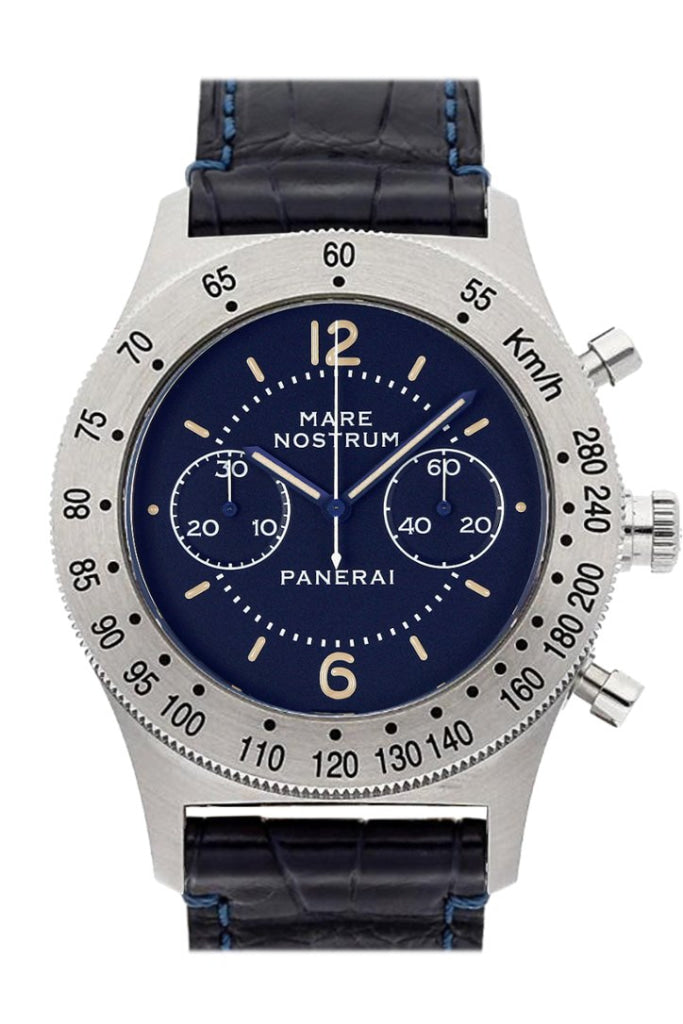 Panerai Panerai Panerai Mare Nostrum Acciaio Chronograph Blue Dial Men's Watch PAM0071 luxury watch by Global Sky Diamonds, Diamond District NYC, mazalito