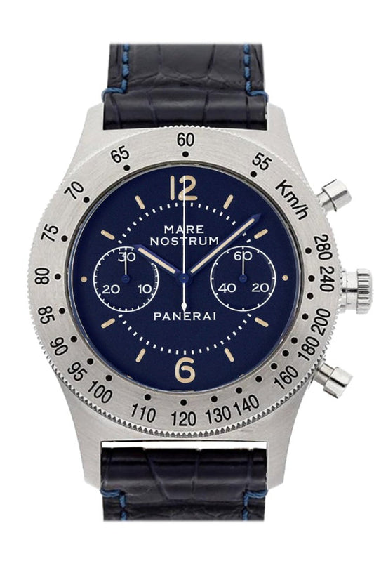 Panerai Panerai Panerai Mare Nostrum Acciaio Chronograph Blue Dial Men's Watch PAM0071 luxury watch by Global Sky Diamonds, Diamond District NYC, mazalito