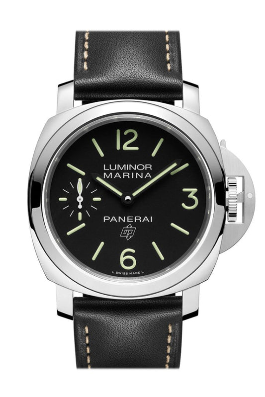 Panerai Panerai Panerai Luminor Marina Base 3 Day Black Leather Black Dial Watch PAM00776  New York luxury watch by Global Sky Diamonds, Diamond District NYC, mazalito